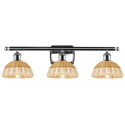 Ballston Bristol Natural II 28"W 3 Light Polished Chrome Vanity Light