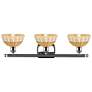Ballston Bristol Natural II 28"W 3 Light Polished Chrome Vanity Light