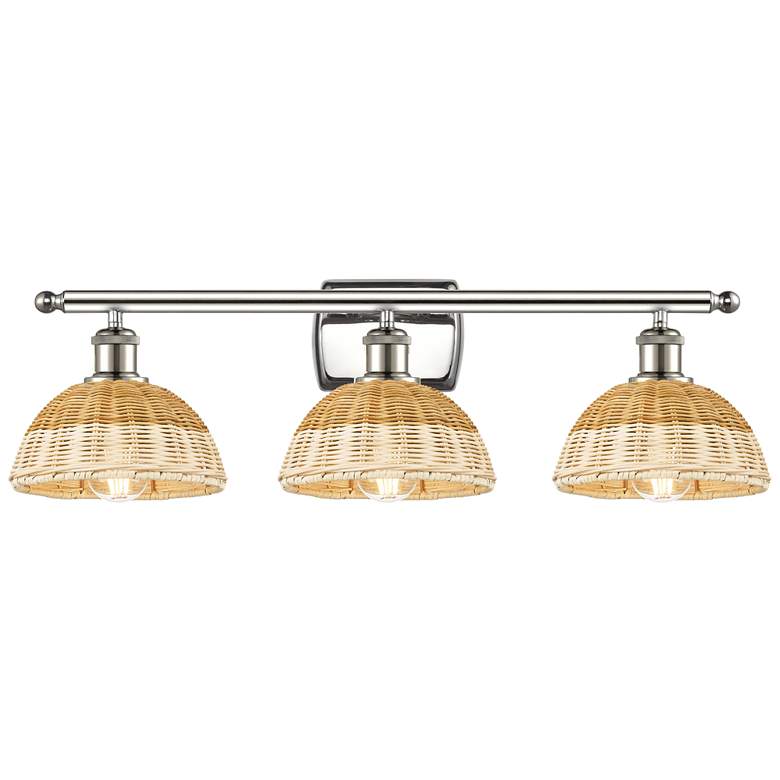 Image 1 Ballston Bristol Natural II 28"W 3 Light Polished Nickel Vanity Light