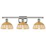 Ballston Bristol Natural II 28"W 3 Light Polished Nickel Vanity Light