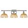 Ballston Bristol Natural II 28"W 3 Light Polished Nickel Vanity Light
