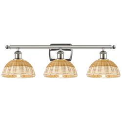 Ballston Bristol Natural II 28"W 3 Light Polished Nickel Vanity Light