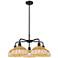 Ballston Bristol Natural II 28"W 5 Light Black Stem Hung Chandelier