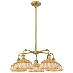 Ballston Bristol Natural II 28"W 5 Light Brushed Brass Stem Chandelier