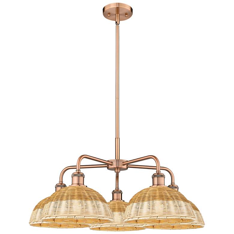 Image 1 Ballston Bristol Natural II 28"W 5 Light Copper Stem Hung Chandelier