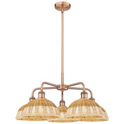 Ballston Bristol Natural II 28"W 5 Light Copper Stem Hung Chandelier