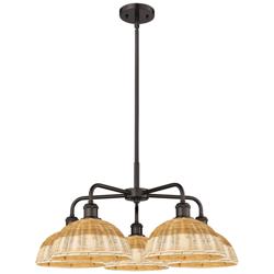 Ballston Bristol Natural II 28"W 5 Light Oiled Bronze Stem Chandelier
