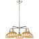 Ballston Bristol Natural II 28"W 5 Light Polished Nickel Stem Chandelier