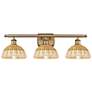Ballston Bristol Natural II 28" Wide 3 Light Brushed Brass Bath Light