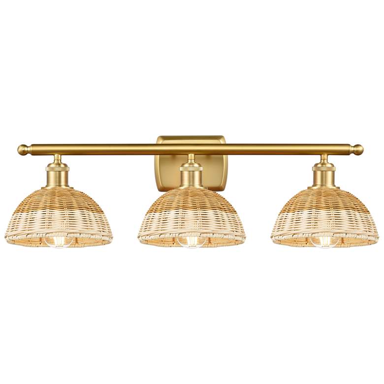 Image 1 Ballston Bristol Natural II 28" Wide 3 Light Satin Gold Vanity Light