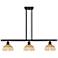 Ballston Bristol Natural II 36"W 3-Lt Black Stem Island w/ 8" Shades
