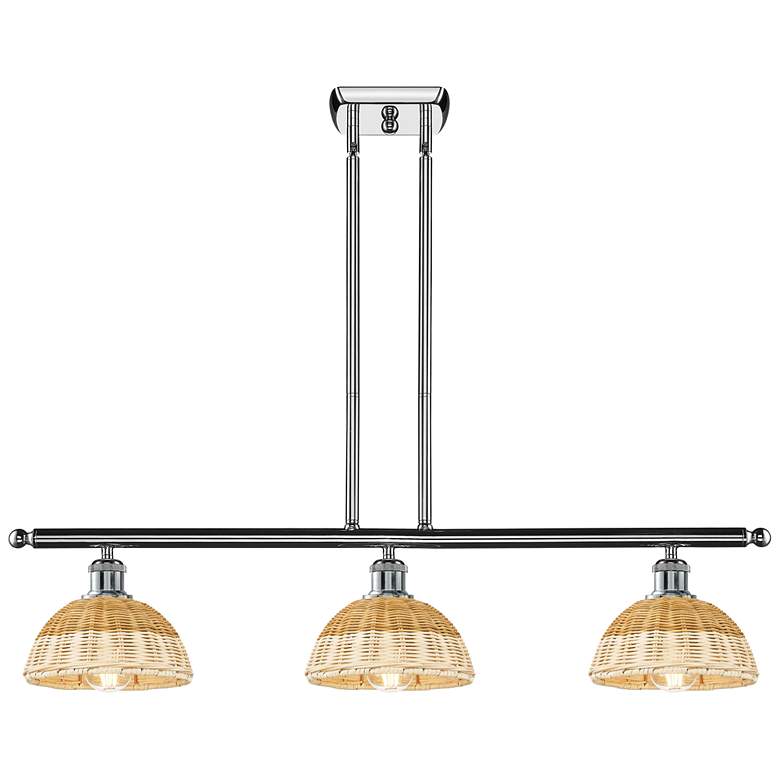 Image 1 Ballston Bristol Natural II 36"W 3-Lt Chrome Stem Island w/ 8" Shades