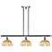 Ballston Bristol Natural II 36"W 3-Lt Chrome Stem Island w/ 8" Shades