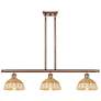 Ballston Bristol Natural II 36"W 3-Lt Copper Stem Island w/ 8" Shades