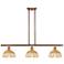 Ballston Bristol Natural II 36"W 3-Lt Copper Stem Island w/ 8" Shades