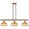 Ballston Bristol Natural II 36"W 3-Lt Copper Stem Island w/ 9" Shades