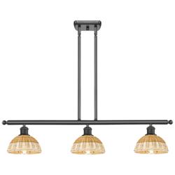 Ballston Bristol Natural II 36"W 3-Lt Oil Bronze Stem Island w/ 8" Shades