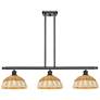 Ballston Bristol Natural II 36"W 3-Lt Oil Bronze Stem Island w/ 9" Shades