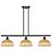 Ballston Bristol Natural II 36"W 3-Lt Oil Bronze Stem Island w/ 9" Shades