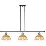 Ballston Bristol Natural II 36"W 3-Lt Polish Nickel Stem Island w/ 8" Shade