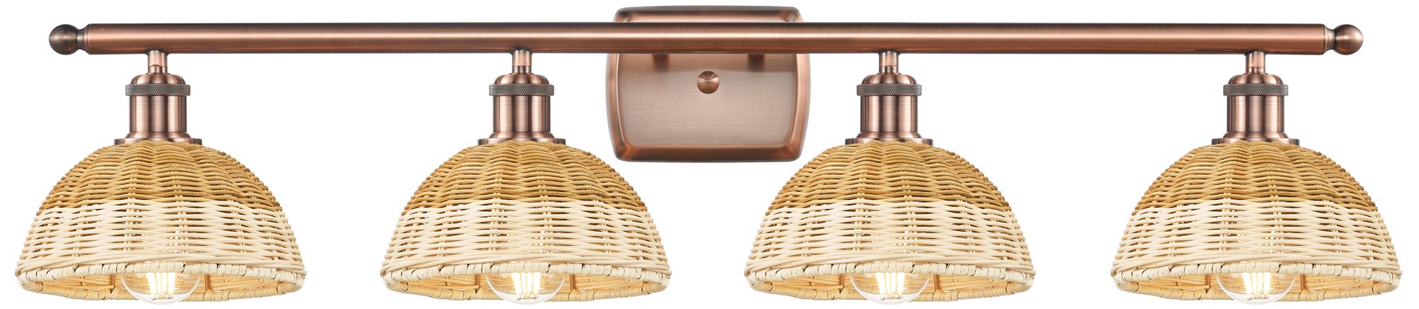Ballston Bristol Natural II 38"W 4 Light Antique Copper Vanity Light