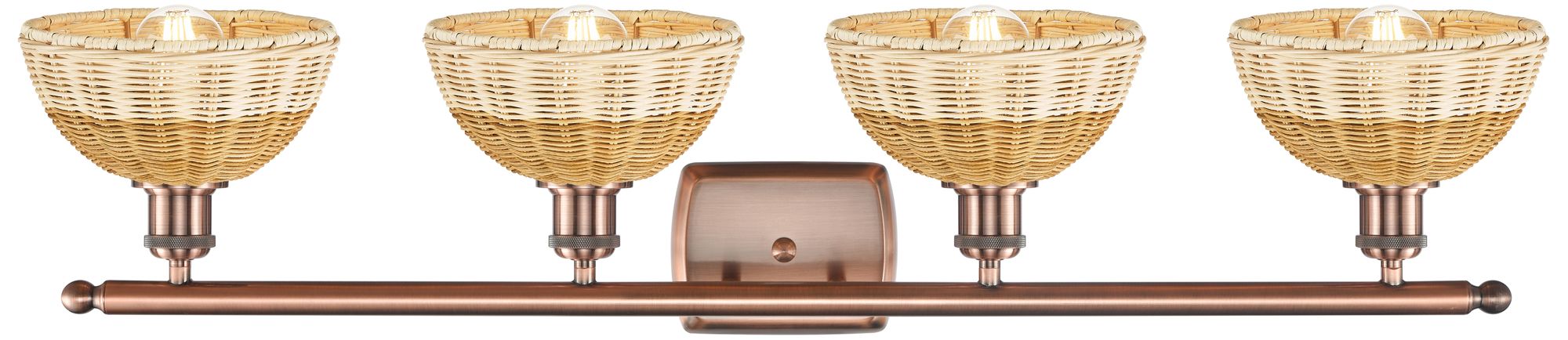 Image 2 Ballston Bristol Natural II 38"W 4 Light Antique Copper Vanity Light more views