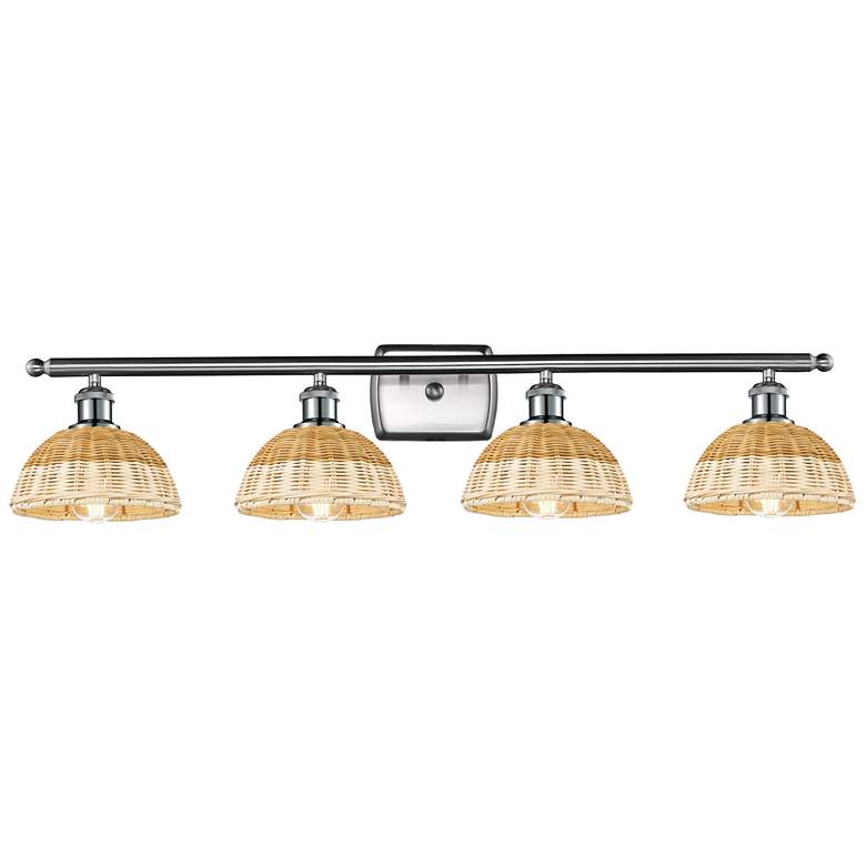 Image 1 Ballston Bristol Natural II 38"W 4 Light Brushed Nickel Vanity Light