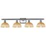 Ballston Bristol Natural II 38"W 4 Light Brushed Nickel Vanity Light