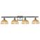 Ballston Bristol Natural II 38"W 4 Light Brushed Nickel Vanity Light