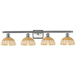 Ballston Bristol Natural II 38"W 4 Light Brushed Nickel Vanity Light