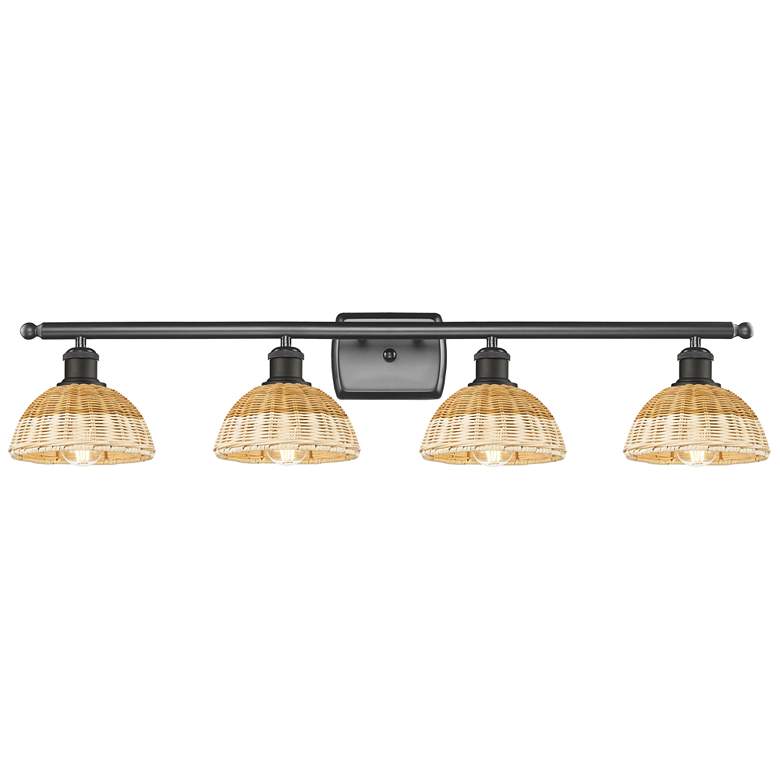 Image 1 Ballston Bristol Natural II 38"W 4 Light Oil Rubbed Bronze Bath Light