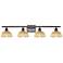 Ballston Bristol Natural II 38"W 4 Light Oil Rubbed Bronze Bath Light