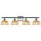 Ballston Bristol Natural II 38"W 4 Light Polished Chrome Vanity Light