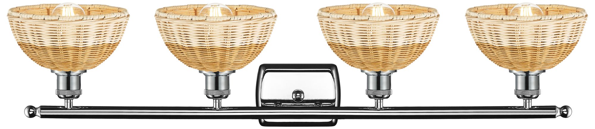 Image 2 Ballston Bristol Natural II 38"W 4 Light Polished Chrome Vanity Light more views