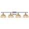 Ballston Bristol Natural II 38"W 4 Light Polished Nickel Vanity Light