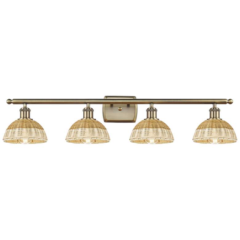 Image 1 Ballston Bristol Natural II 38" Wide 4 Light Antique Brass Bath Light