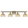 Ballston Bristol Natural II 38" Wide 4 Light Antique Brass Bath Light