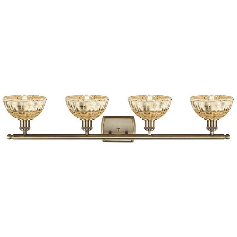 Image 2 Ballston Bristol Natural II 38" Wide 4 Light Antique Brass Bath Light more views