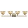 Ballston Bristol Natural II 38" Wide 4 Light Antique Brass Bath Light