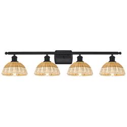 Ballston Bristol Natural II 38" Wide 4 Light Matte Black Vanity Light
