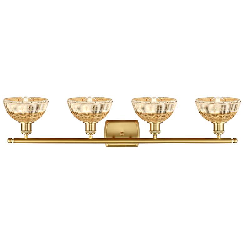 Image 2 Ballston Bristol Natural II 38" Wide 4 Light Satin Gold Vanity Light more views