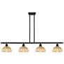 Ballston Bristol Natural II 48"W 4-Lt Black Stem Island w/ 8" Shades