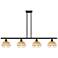 Ballston Bristol Natural II 48"W 4-Lt Black Stem Island w/ 8" Shades