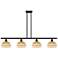 Ballston Bristol Natural II 48"W 4-Lt Black Stem Island w/ 9" Natural Shade