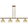 Ballston Bristol Natural II 48"W 4-Lt Brush Brass Stem Island w/ 8" Shades
