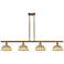 Ballston Bristol Natural II 48"W 4-Lt Brush Brass Stem Island w/ 9" Shades