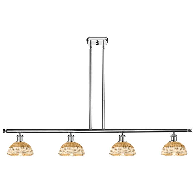 Image 1 Ballston Bristol Natural II 48"W 4-Lt Chrome Stem Island w/ 8" Shades