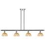Ballston Bristol Natural II 48"W 4-Lt Chrome Stem Island w/ 8" Shades