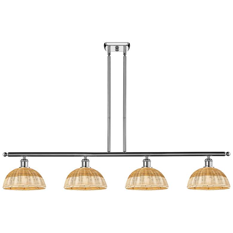 Image 1 Ballston Bristol Natural II 48"W 4-Lt Chrome Stem Island w/ 9" Shades