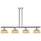 Ballston Bristol Natural II 48"W 4-Lt Chrome Stem Island w/ 9" Shades